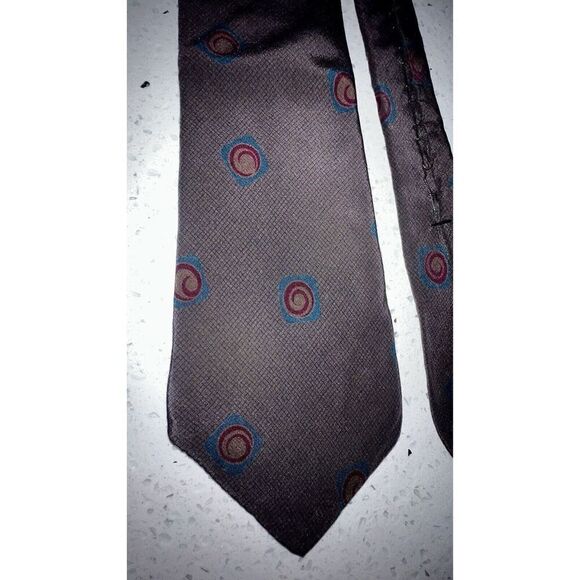 Vintage YSL Yves Saint Laurent Tie  Purple Pattern 100% Silk Men's USA MADE - Picture 7 of 12